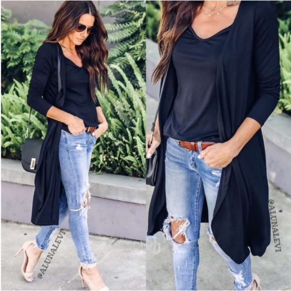 LAST 1!  Black T-Shirt/Cardigan M - Picture 3 of 3